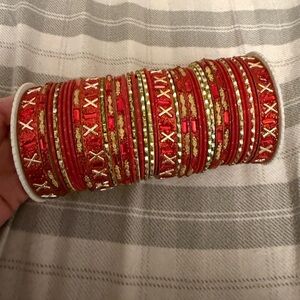 Red and Gold Bangle Set